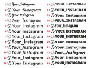 Вашият Instagram профил - 2 бр. Стикери с Твоето име